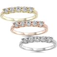 thumbnail image 1 of 1/2Ct Five Stone Ring Round Diamond Wedding Band In White Yellow Or Rose Gold, 1 of 3