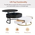 thumbnail image 4 of Kosynda Round Nesting Coffee Tables Set of 2 with Storage, Lift-top Circular Center Table with 2 Drawers and Metal Frame for Living Room, Home, Apartment, Office, White & Black, 4 of 13