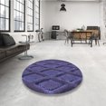 thumbnail image 4 of Ahgly Company Tapis d'Intérieur Lavable à la Machine, Carré, Transitionnel, Bleu, Tapis de Zone, 3 Pieds Carré, 4 of 7