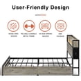 thumbnail image 3 of GUNAITO Queen Bed Frame with 2 Drawers Headboard Platform Bed Frame with LED Lights Charging Station Gray, 3 of 5