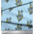 thumbnail image 3 of Soimoi Polyester Crepe Fabric Leaves & Floral Block Printed Fabric 1 Yard 52 Inch Wide, 3 of 3