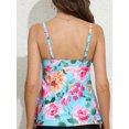 thumbnail image 2 of Charmo Wrapped V Neck Swimsuit Tops for Womens Flowy Tankini Tops Padded Bathing Suit Tops(No Bottoms）, 2 of 4