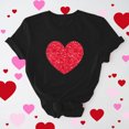 thumbnail image 1 of Meichang T-Shirts de la Saint-Valentin pour Femmes Hauts Mignons Imprimé Cœur Hauts Mignons Col Rond Manches Courtes Décontracté T-Shirts de Vacances Saint-Valentin, 1 of 6