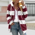 thumbnail image 1 of TIMIFIS Womens Winter Fuzzy Fleece Jacket Hooded Color Block Patchwork Cardigan Coats Outerwear Fashion-WineFall/Winter, 1 of 5