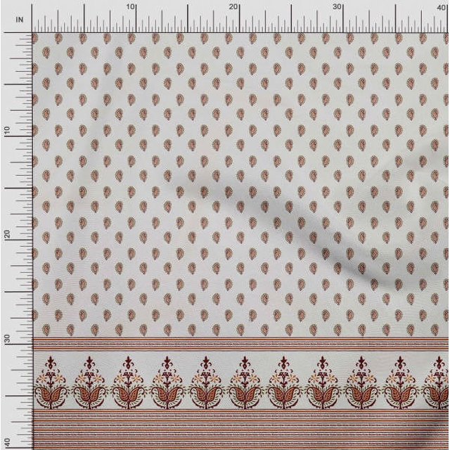 Soimoi Rayon Fabric Stripe & Paisley Panel Print Sewing Fabric Yard 56 Inch Wide