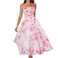 thumbnail image 2 of FcBaudy Robe Camis Sans Manches à Col en V, Robes d'Été pour Femmes, Robes pour Femmes à Bretelles Sans Bretelles en Chiffon Sans Manches Imprimées Robe Botanique Florale Robe Femme, 2 of 5