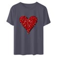 thumbnail image 4 of Cadeau de la Saint-Valentin pour Femmes T-shirt Décontracté à Col Rond à Manches Courtes Imprimé Arbre de Noël, 4 of 6