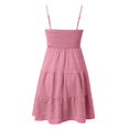 thumbnail image 5 of JIRNDf Robe d'Été pour Femmes Tendance 2025 Courte Unie Ourlet à Volants Courte Sans Manches Mini Aguichant Robes d'Été pour Femmes Robe Bohème Rose P, 5 of 5