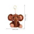 thumbnail image 2 of Miangastore Plush Elephant Doll Key Holder Pendents Doll Keyring Hanging Ornament For Bag Car Key (Coffee), 2 of 8