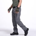 thumbnail image 3 of TopLLC Pantalon Cargo pour Homme à Multiples Poches Imperméable Uni Extérieur Tactique Léger Uni Extensible Entraînement Physique Piste Jogging Randonnée Pantalon de Survêtement Pantalon de Travail, 3 of 6