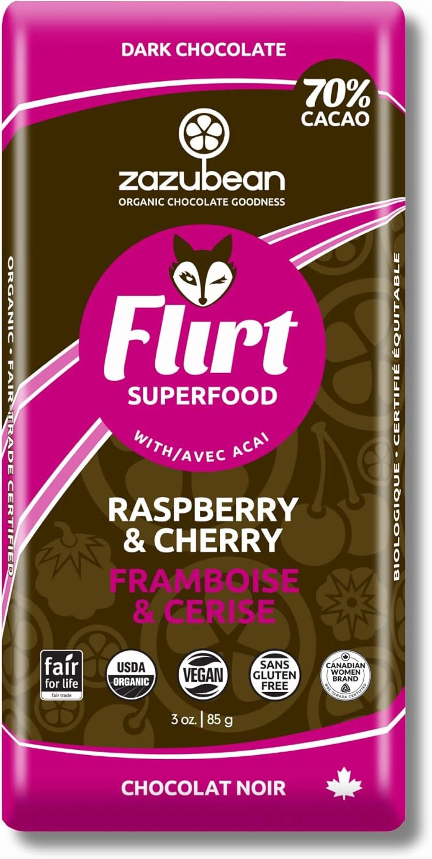 Zazubean Organic Chocolates Flirt Raspberry & Cherry Dark