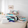 thumbnail image 5 of Rock Music Notes Queen Comforter Set - 7 Pieces Bed in a Bag Set,Musical Bedding Sets Queen with Trippy Reticular Background Quilted Comforter,Flat Sheet,Fitted Sheet,Pillowcases, 5 of 5