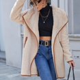 thumbnail image 1 of Veste Courte Femme Couleur Unie Grand Col à Revers Poche en Peluche Récréative Manches Longues Veste pour Femmes en Solde, 1 of 8