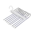 thumbnail image 1 of Purple 9 Bar Foldable Pants Hanger Adjustable Stainless Steel Clothes organizer for Closet Space Saving Storage Rack 13.07X9.45X6.22 Inches Stainless Steel Purple, 1 of 7