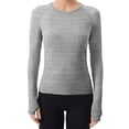 thumbnail image 1 of Hvobtty T-Shirt à Manches Longues Décontracté à Col Rond pour Femmes, Vêtements de Sport de Course à Manches Longues pour Femmes et Tenue de Yoga Respirante Sans Coutures, 1 of 2
