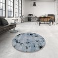 thumbnail image 3 of Ahgly Company Tapis d'Intérieur Carrés Abstraits Bleu Gris, Tapis de Zone Abstraits, 4 Pieds Carré, 3 of 6