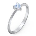 thumbnail image 3 of Heart Birthstone Ring - Aquamarine (March), 3 of 6