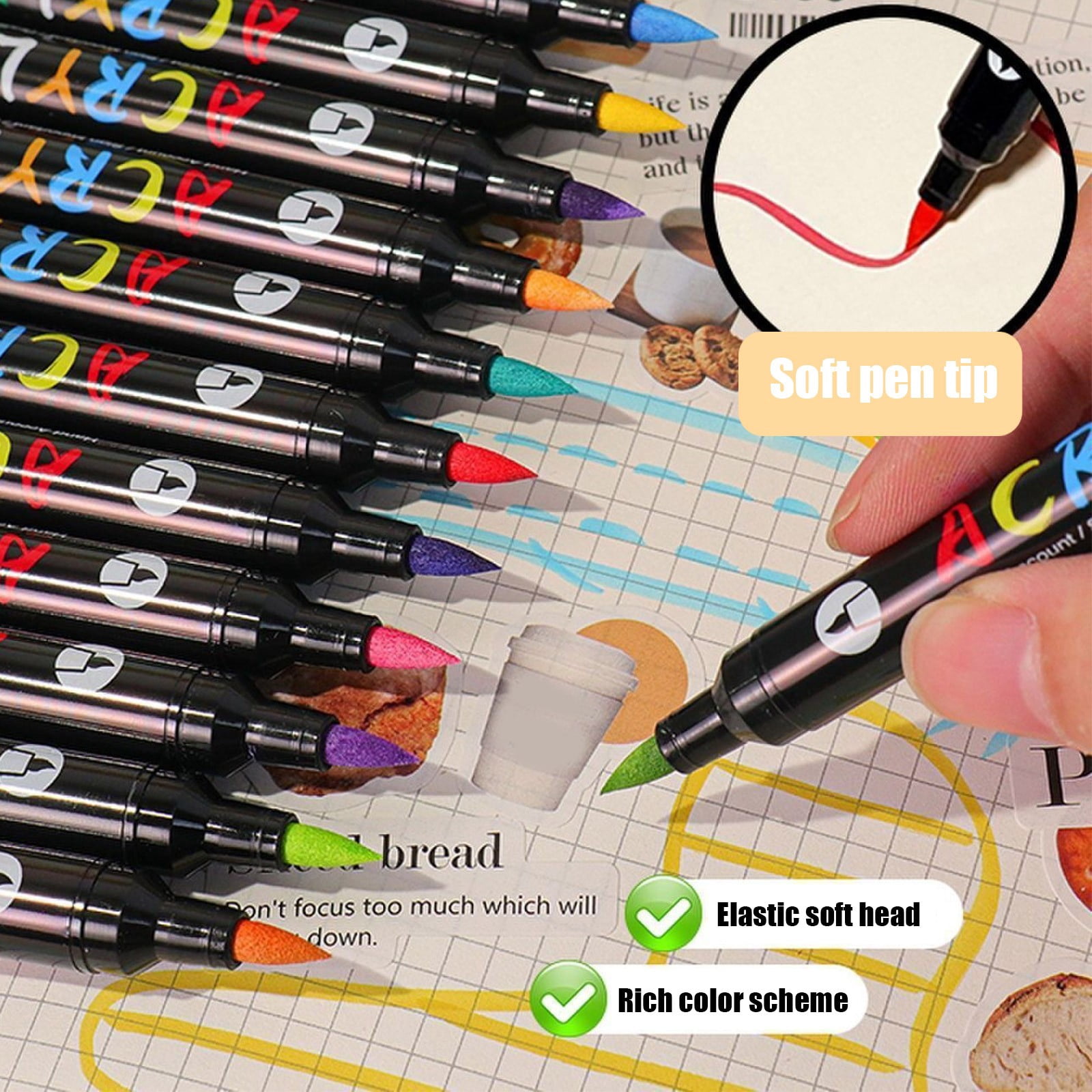 XYAIYT Watercolor Brush Pens Set Flexible Nylon Tips for Artists Calligraphy and Drawing Includes 48 Multicolor Water Based Paint Markers for Journaling