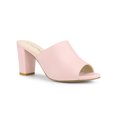 thumbnail image 1 of BLISSFUL STEP Sandales Mules à Talon Bloc à Enfiler pour Femmes Rose 5,5, 1 of 7