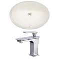 thumbnail image 1 of 19.5-in. W CUPC Oval Bathroom Undermount Sink Set In Biscuit - Chrome Hardware AI-22955, 1 of 7