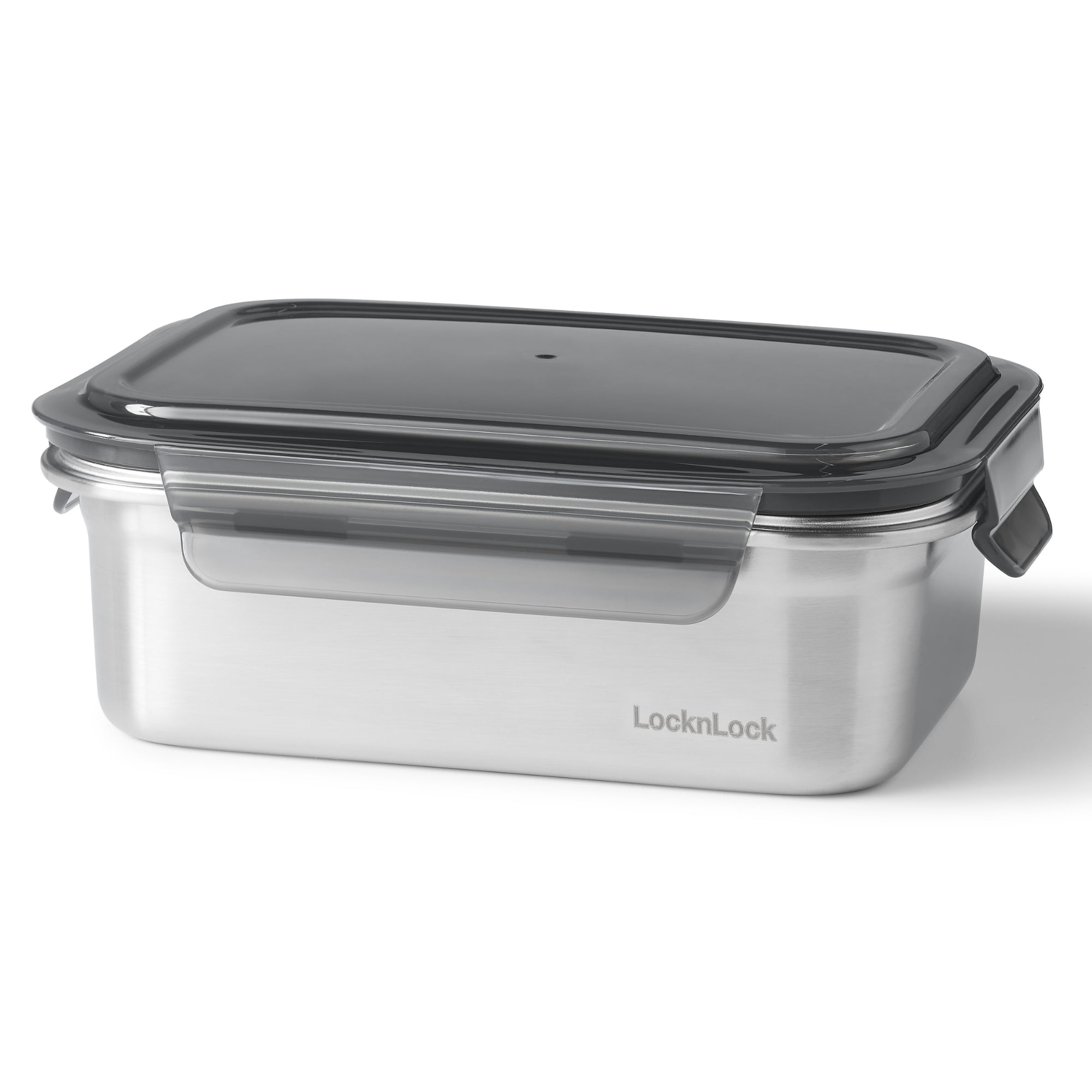 Starfrit LocknLock Steel, Contenant de rangement en acier inoxydable, Capacité de 1,2L /40oz, Rectangulaire, avec couvercle