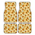 thumbnail image 1 of Kdxio Yellow Polka Dot Sunflower Print Car Floor Mats Universal SUV Front Rear Floor Foot Mats 4-Piece Full Set with Non-Slip Rubber Backing Car Accessories for Most Cars, 1 of 7
