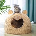 thumbnail image 4 of DOLITY Cat Bed, Semi-closed, Round, Flat Bottom, Indoor, Nest, Cat Cage, Washable Hide, S, 4 of 8