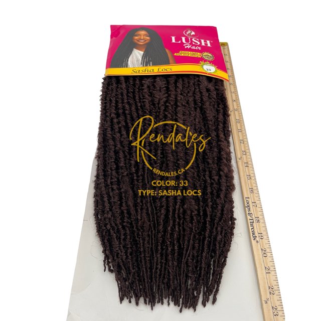 Lush Hair Sasha Locs, 22" Faux Locs Crochet Hair, 90 Strands 100% Synthetic Crochet Braids, Pre Looped Synthetic Hair, 360g