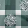 thumbnail image 1 of oneOone Rayon Dark Teal Green Fabric Asian Block With Check Sewing Craft Projects Fabric Prints By Yard 56 Inch Wide, 1 of 4