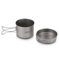 thumbnail image 1 of Ultralight Titanium Cookset Outdoor Camping Cookware Set 900ml Pot and 350ml Fry Pan with Folding Handles, 1 of 7