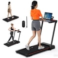 thumbnail image 1 of Goplus 3-in-1 Foldable Treadmill with Removable Desk Workstation Remote Control Black, 1 of 10