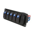 thumbnail image 3 of 12V‑24V 5 Gang Rocker Switch Panel with Dual USB 5V3.4A Blue Backlight LED for Marine Boat Car Truck, 3 of 6