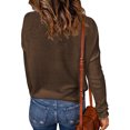 thumbnail image 2 of Innerwin Sweater Solid Color Ladies Jumper Tops Chic Long Sleeve Casual Knitted Sweaters Dark Brown M, 2 of 3