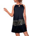 thumbnail image 4 of Langgg Robe Courte Décontractée Imprimée Sans Manches Esthétique Élégante Mignonne Robe de Plage Vacances Club Vêtements d'Été Léopard Noir TG, 4 of 5