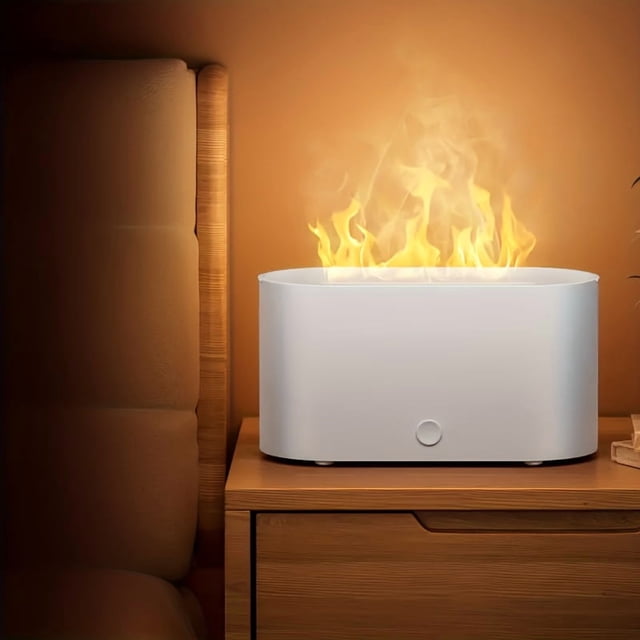 Analog Flame Shape Humidifier, Aromatherapy Diffuser, Can Add Essential Oils As Aroma Diffuser, Adjustable Lighting (seven-color Ambient Light) USB Power Supply,