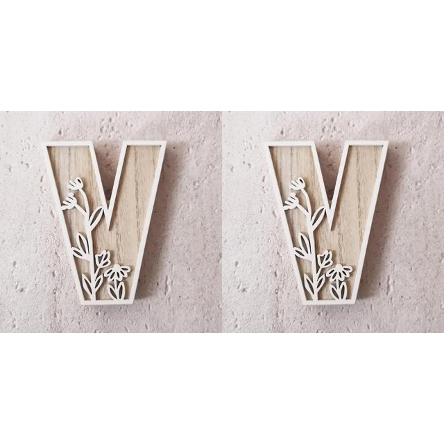 5 Inch Wooden Letters for Wall Decoration – for 's Room Craft Projects Name Signs Weddings and Home ,2 Pack