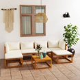 thumbnail image 1 of vidaXL 7 Piece Garden Lounge Set with Cushion Cream Solid Acacia Wood, 1 of 1