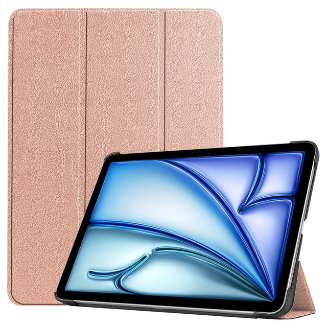 DWaybox Case for iPad Air 11‑inch (M4) 2026 Model A3460 – Slim Folio Cover with Adjustable Kickstand | Shockproof Protection & Ultra-Lightweight Hard Shell -Rose Gold