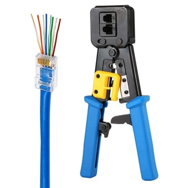 axGear RJ45 Outil à Écraser Pass Through Cat5 Cat5e Cat6 Outil à Écraser pour RJ45/RJ12 Régulier