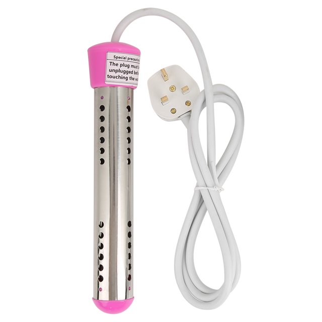 Stainless Steel Heating Tube Heating Rod, Immersion Water Boiler, For Washbasins, Plastic Buckets UK Plug 220V Home Travel Pink Automatic Power Off