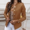 thumbnail image 2 of CEHVOM Women's Solid Color Long-Sleeved Slim-Breasted Small Suit Short Coat Tops Clearance, 2 of 5