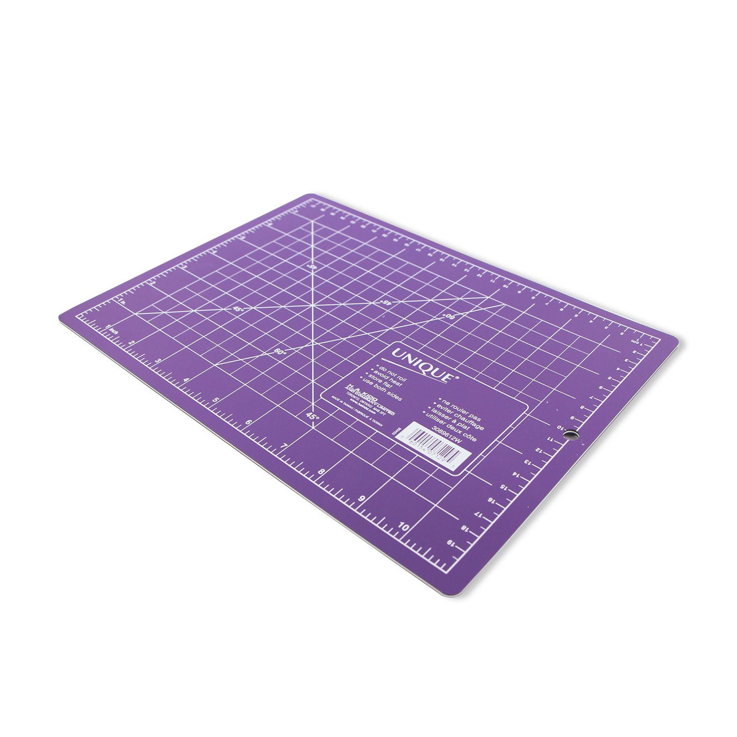 UNIQUE Double-Sided Self-Healing Cutting Mat 23 × 30 cm (11.8 in) Green, Purple