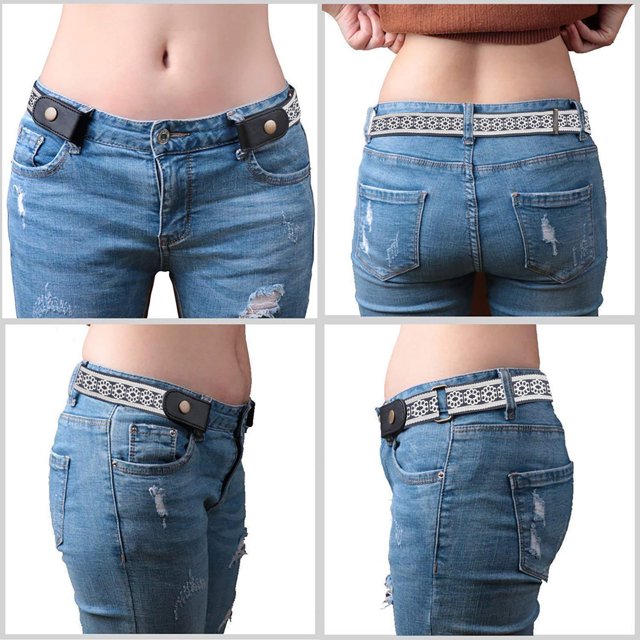 Fridja Buckle-free Elastic Invisible Belt for Jeans No Bulge No Hassle Leather