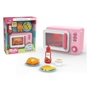 SALYWEE Play Kitchen Set for Kids, Microwave Toy Play Kitchen Realistic Lights Sounds Simulation for Girls Boys Gift - Small Pink 7.8x5.1x3.7in