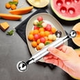 thumbnail image 2 of Tableware - Ended Headed Fruit Ice Spoon and Melon Spoon in Stainless Steel with Heart Shape Double Ended Design for Fruit and Watermelon Serving, 2 of 6