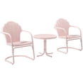 thumbnail image 1 of Crosley Furniture Tulipe Ensemble de Conversation pour Patio en Métal Rond de 22 Pouces, 3 Pcs, Rose, 1 of 7