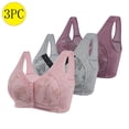 thumbnail image 2 of Posijego 3 Pack Womens Front Closure Bra Plus Size Wireless Everyday Bra No Underwire Full Coverage Bra for Women, 2 of 3