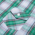thumbnail image 4 of Bienzoe Boy's Cotton Plaid Button Down Short Sleeve Shirt Green/Grey 7/8, 4 of 6