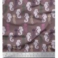thumbnail image 1 of Soimoi Poly Georgette Fabric Jellyfish & Seahorse Ocean Printed Craft Fabric by The Yard 42 Inch Wide, 1 of 3