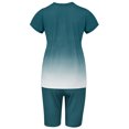 thumbnail image 4 of Innerwin Sweatsuits Solid Color Women Jogger Set Running Short Sleeve Loose Two Piece Outfit Blackish Green 3XL, 4 of 5